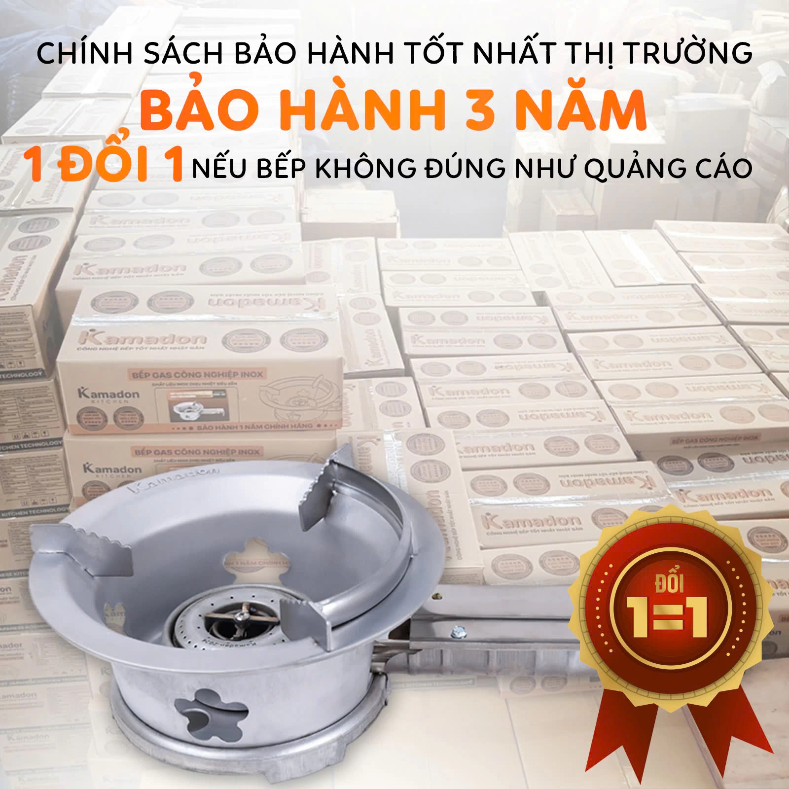 Bảo hành 3 năm, chính sách hàng hóa 1 đổi 1 cho khách hàng của hãng